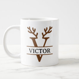 Caneca De Café Grande Christmas Reindeer holiday Mug, Custom winter