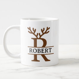 Caneca De Café Grande Christmas Reindeer holiday Mug, Custom winter
