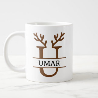 Caneca De Café Grande Christmas Reindeer holiday Mug, Custom winter