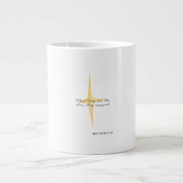 Caneca De Café Grande Christmas Verse Mug Matthew 2:10 (Frente)