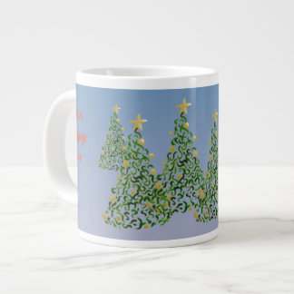 Caneca De Café Grande Christms Trees