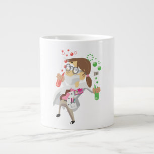 Caneca De Café Grande Cientista com Tubos de Teste