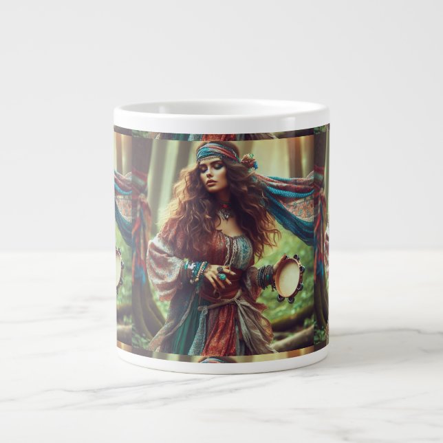 CANECA DE CAFÉ GRANDE CIGANA DANÇANDO  (Frente)
