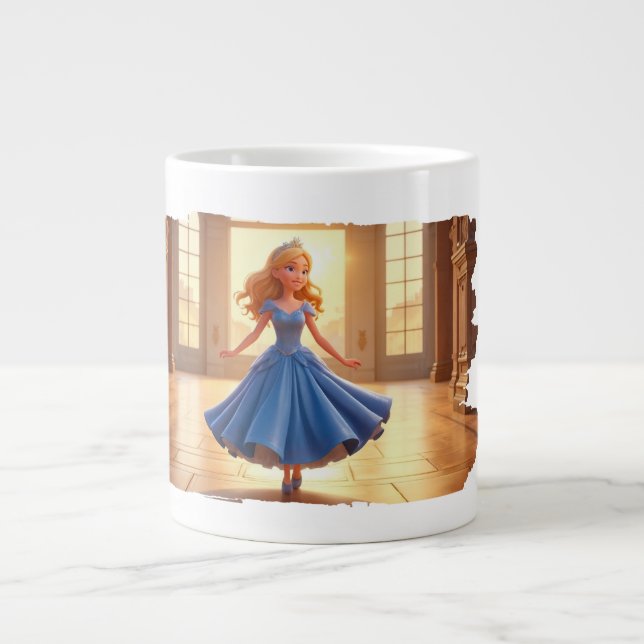 Caneca De Café Grande Cinderela se Preparando – Transformação Mágica do  (Frente)