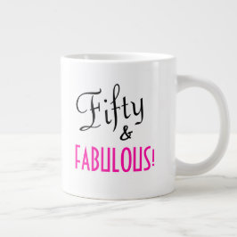 Caneca De Café Grande Cinquenta E FABULOSO! 50ª Lembrança de Aniversário