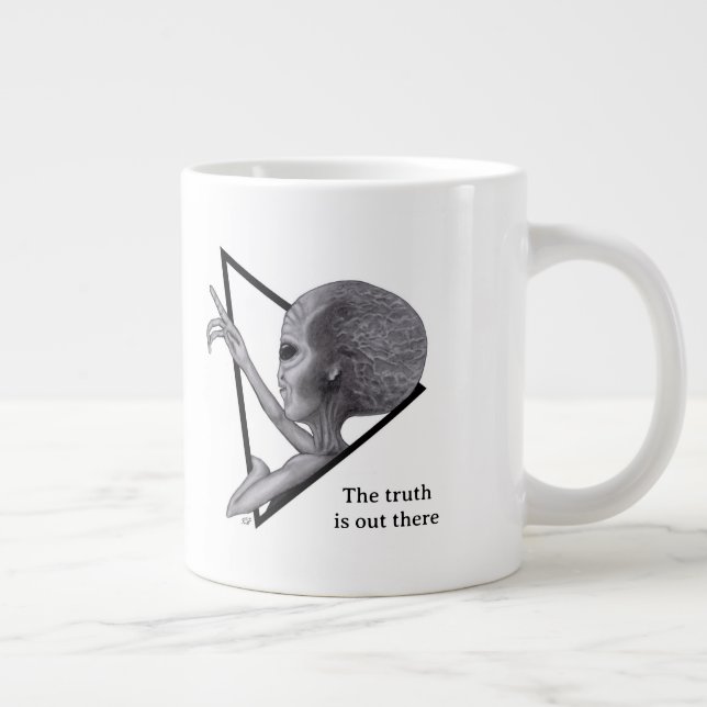 Caneca De Café Grande Cinza, a verdade está lá fora (Direita)