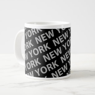 Caneca De Café Grande Cinza do padrão de Nova York