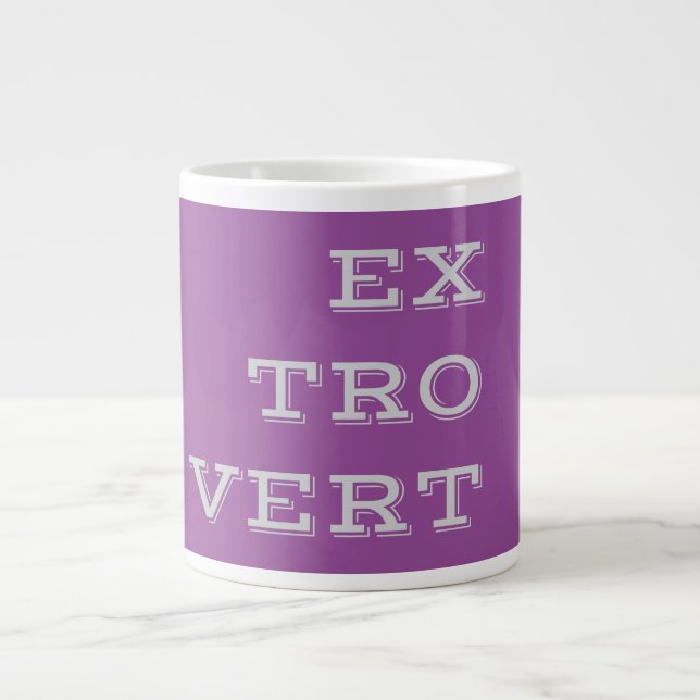 Caneca De Café Grande Cinza Extrovert Specialty Mug (Frente)