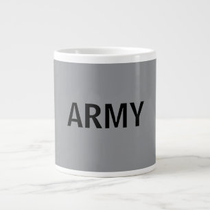 Caneca De Café Grande Cinza militar