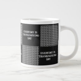 Caneca De Café Grande Cinza Negra Branca Todos os Dias é Dia de Ação de