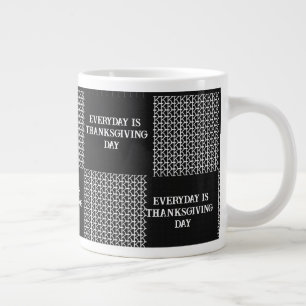 Caneca De Café Grande Cinza Negra Branca Todos os Dias é Dia de Ação de