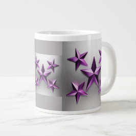 Caneca De Café Grande Cinzas de gradiente de estrelas com rúplas metálic