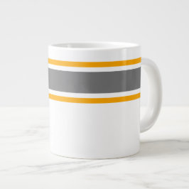 Caneca De Café Grande Cinzas Escuras Esportivas, Corridas Amarelas Em Br