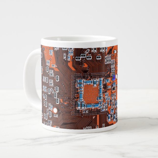 Caneca De Café Grande Circuito Impresso Conjunto PCB Circuito Laranja Co (Frente Esquerda)