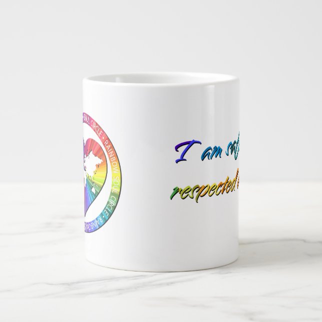 Caneca De Café Grande Círculo da Alma Arco-íris (Frente)