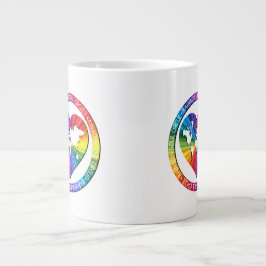 Caneca De Café Grande Círculo da Alma Arco-íris