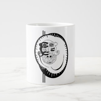 Caneca De Café Grande Círculo de Macaco Branco - Linha de Especialidade 