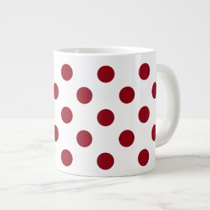 Caneca De Café Grande Círculos de Bolinhas Vermelhas Crimson