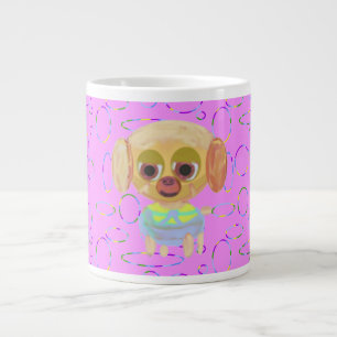 Caneca De Café Grande Circulos Legal Modernos cor-de-rosa pupido Lixeira