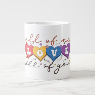 Caneca De Café Grande Citação de Amor de Coração Colorido