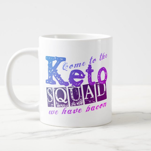 Caneca De Café Grande Citação de Dieta de Keto Engraçado (Esquerda)