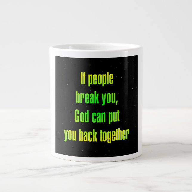 Caneca De Café Grande Citação de Incentivo # 104 (Frente)