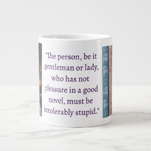 Caneca De Café Grande Citação de Romance de Jane Austen (roxo escuro)
