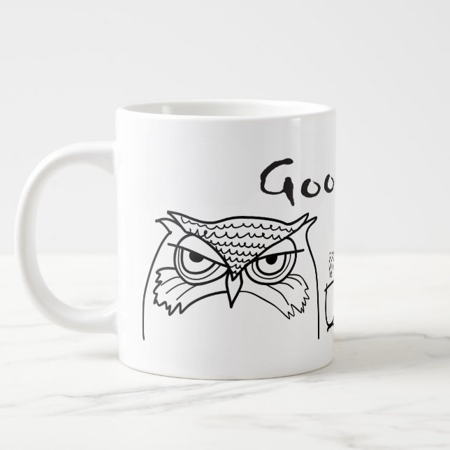 Caneca De Café Grande Citação Divertida de Bom Dia (Esquerda)