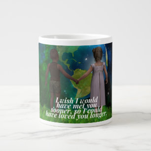 Caneca De Café Grande Citação do Amor Romântico Profundo