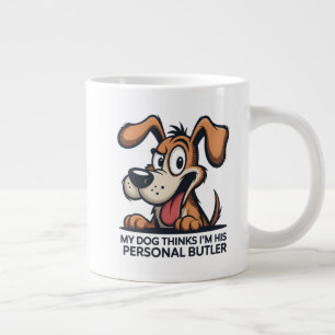 Caneca De Café Grande Citação engraçada de cachorro mordomo desenho anim