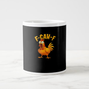 Caneca De Café Grande Citação engraçada essencial de frango F-Caw-F