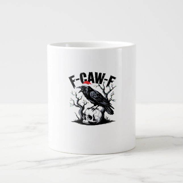 Caneca De Café Grande Citação engraçada essencial F-Caw-F (Frente)
