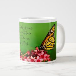 Caneca De Café Grande Citação:  Fotografia Floral da Borboleta Monarca
