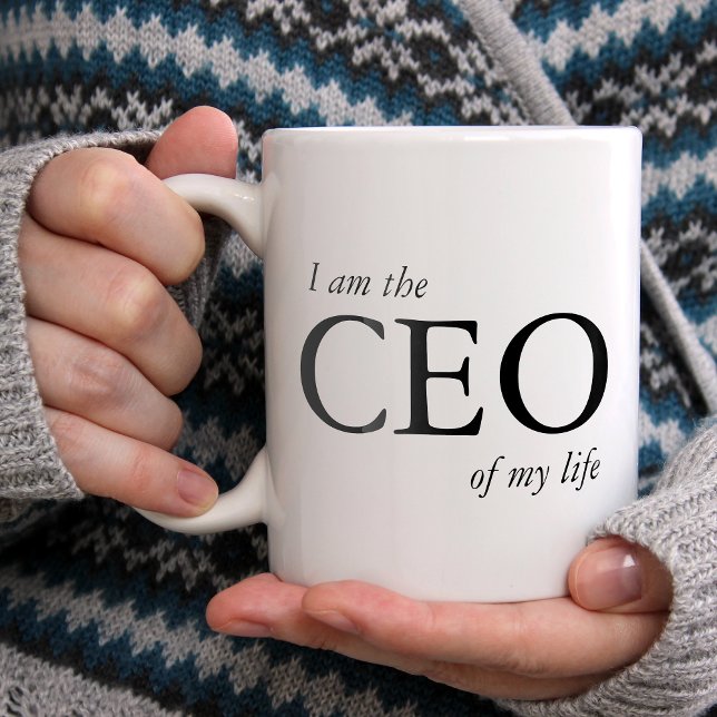 Caneca De Café Grande Citação Motivacional Eu sou o CEO da minha Vida (Criador carregado)