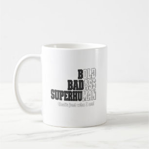 Caneca De Café Grande Citação Motivacional Gráfica Super-Humana A