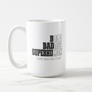 Caneca De Café Grande Citação Motivacional Gráfica Super-Humana A