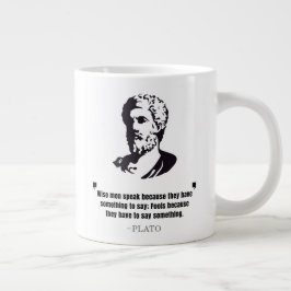 Caneca De Café Grande Citação Platão "Sábios Falam"