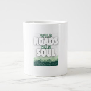 Caneca De Café Grande Citações motivacionais para Estradas Selvagens e A