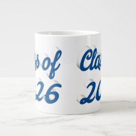 Caneca De Café Grande Class of 2026 blue script graduation