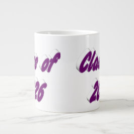 Caneca De Café Grande Class of 2026 purple typography graduation