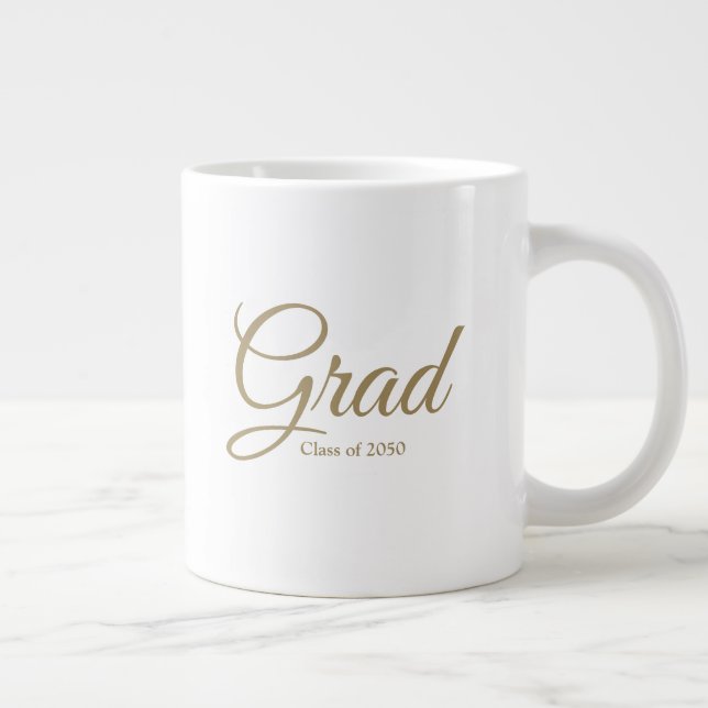 Caneca De Café Grande classe de Formando do texto de script personalizad (Direita)