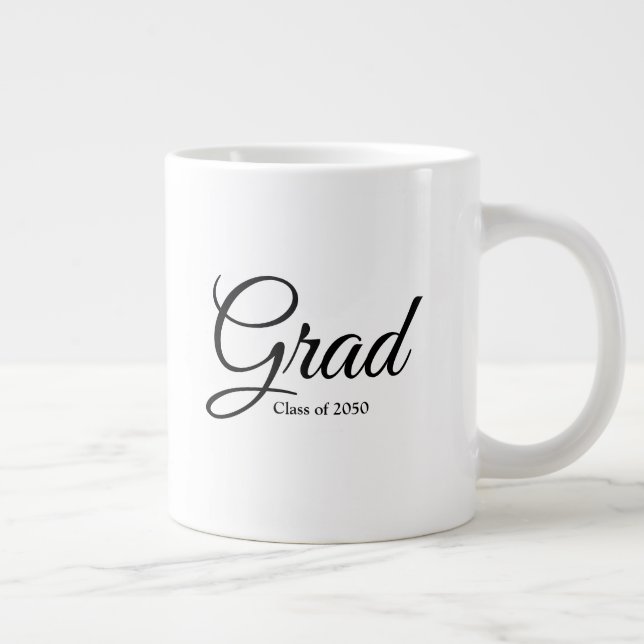Caneca De Café Grande classe de Formando do texto do script personalizad (Direita)