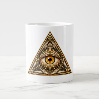 Caneca De Café Grande Clássico Olho que Tudo Vê Gildado da Providência E
