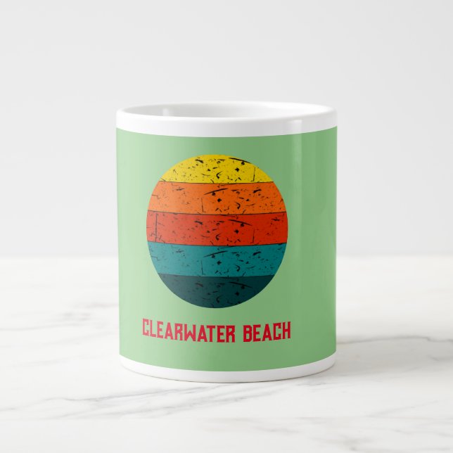 Caneca De Café Grande Clearwater Beach (Frente)