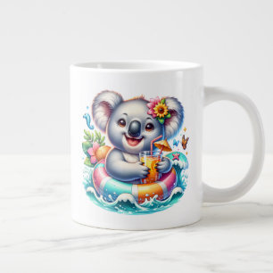 Caneca De Café Grande Clipart de Sublimação de Coala de Verão