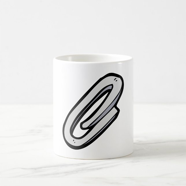 Caneca De Café Grande Clips de Papel Prateado Escritório e Materi (Criador carregado)