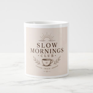Caneca De Café Grande Clube de Manhãs Lentas Estética Aconchegante Desig
