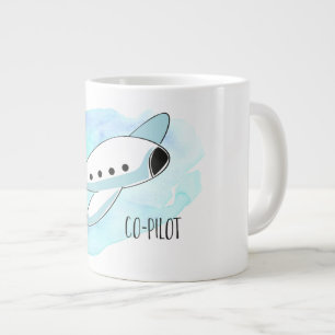 Caneca De Café Grande Co-piloto com avião