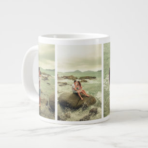 Caneca De Café Grande Coágulo de café com colagem personalizada de 4 fot