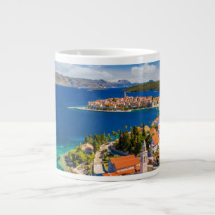 Caneca De Café Grande Coastline   Korcula Town, Korcula Island, Croácia
